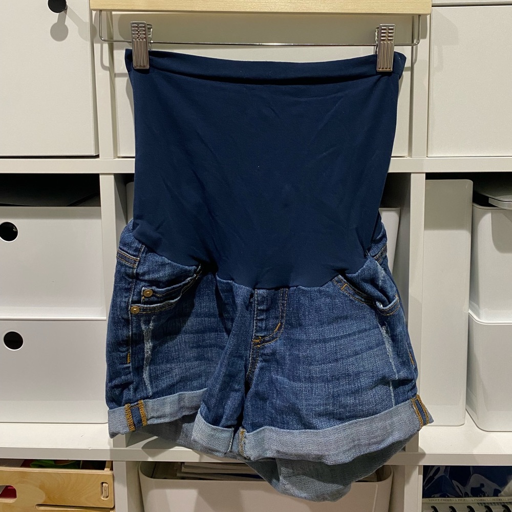 Maternity denim shorts